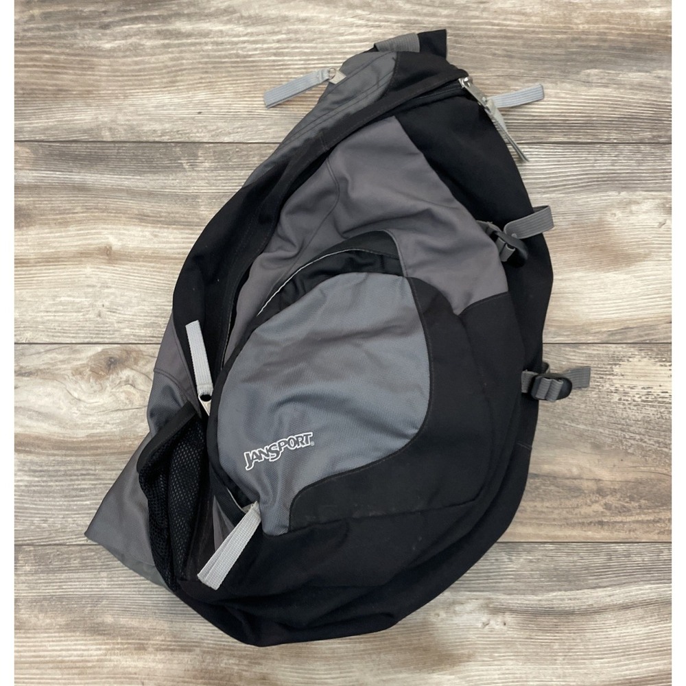 Jansport Sling Crossbody Backpack Bag One Strap Vintage Y2K Black Gray Mens Lg